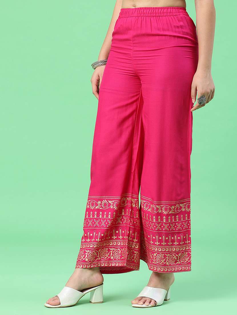 Women Printed Mid Rise Straight Palazzo - 22400625 -  Standard Image - 3