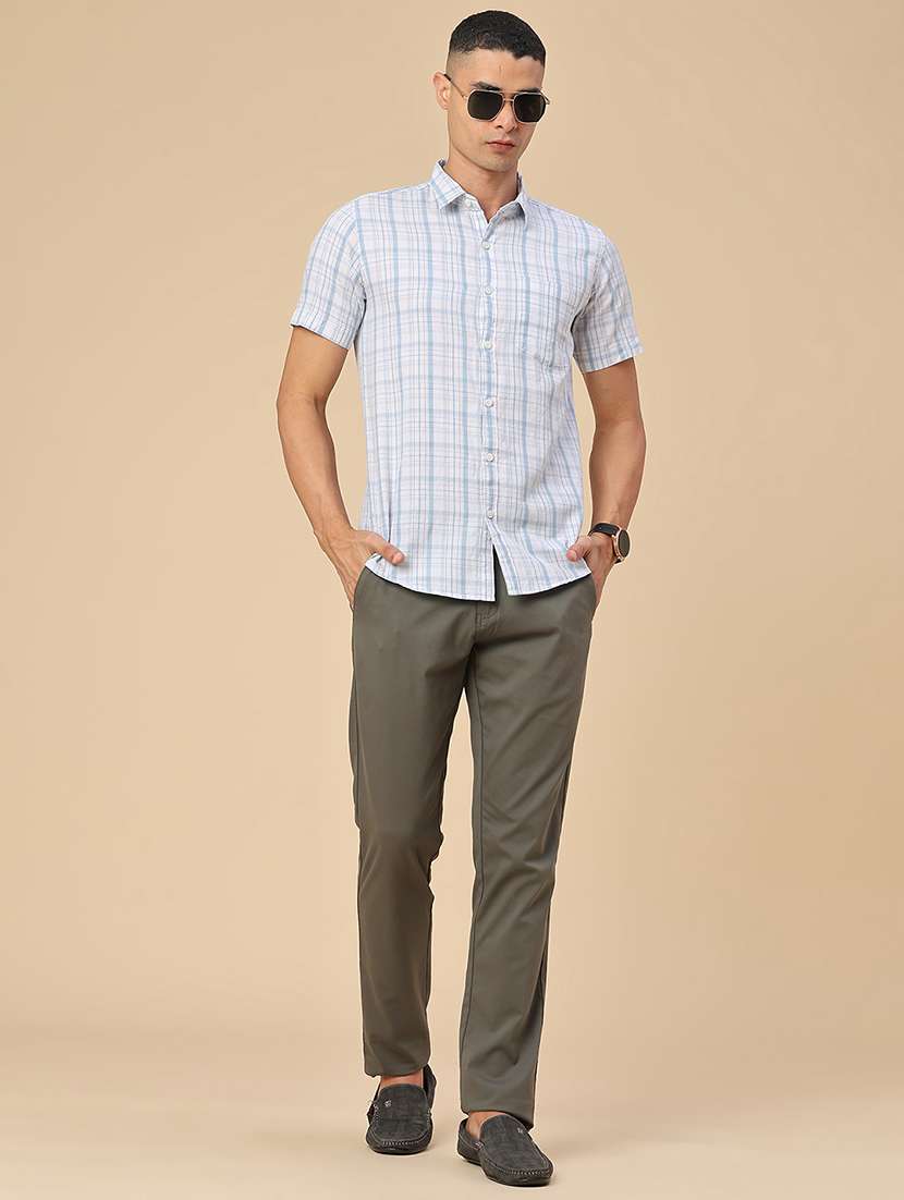 Men Checkered Short Sleeve Regular Fit Casual Shirt - 22400759 -  Standard Image - 5