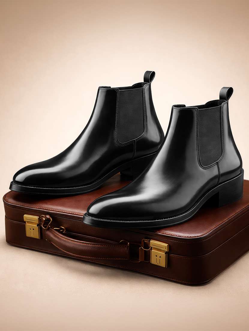 men black high ankle boot