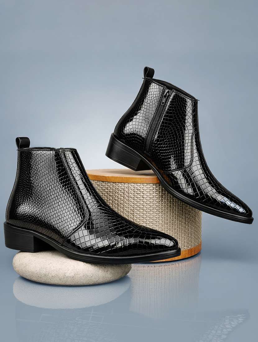 men black high ankle boot