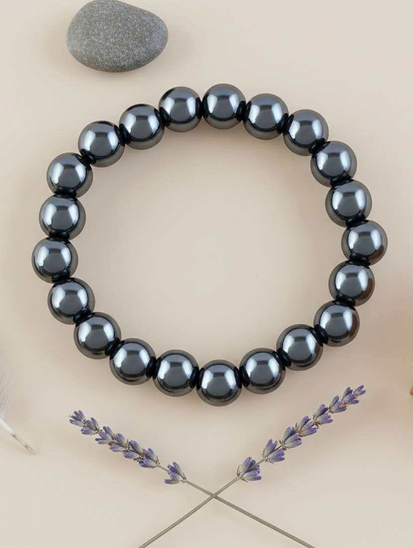 grey beaded bracelet