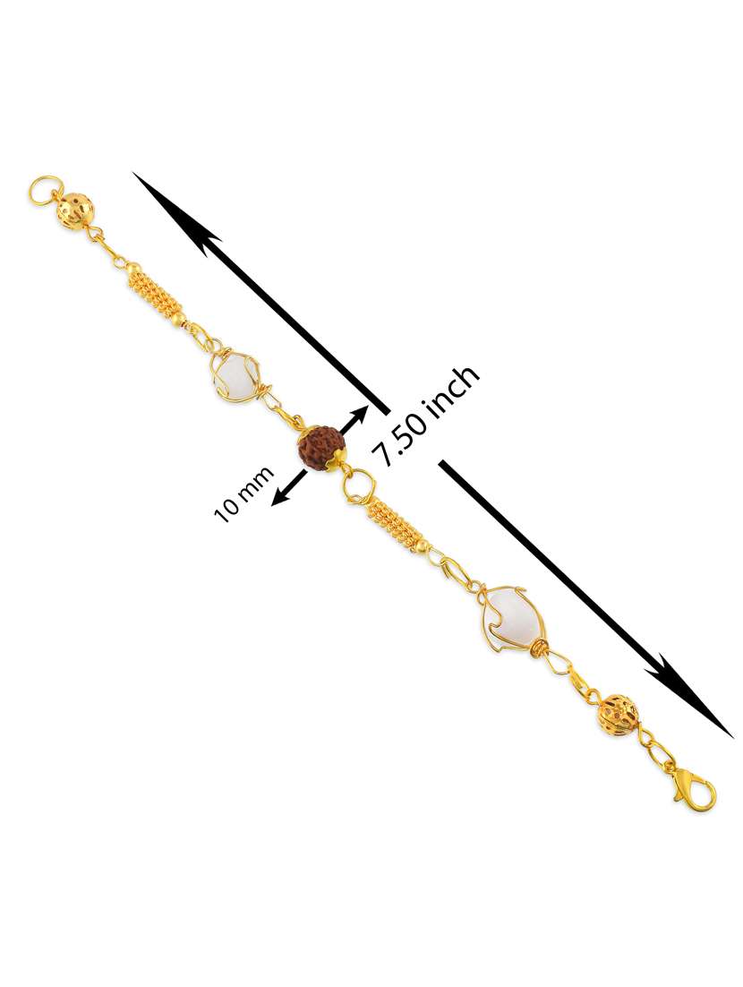 gold plated rudraksh beaded  bracelet - 22400985 -  Standard Image - 3