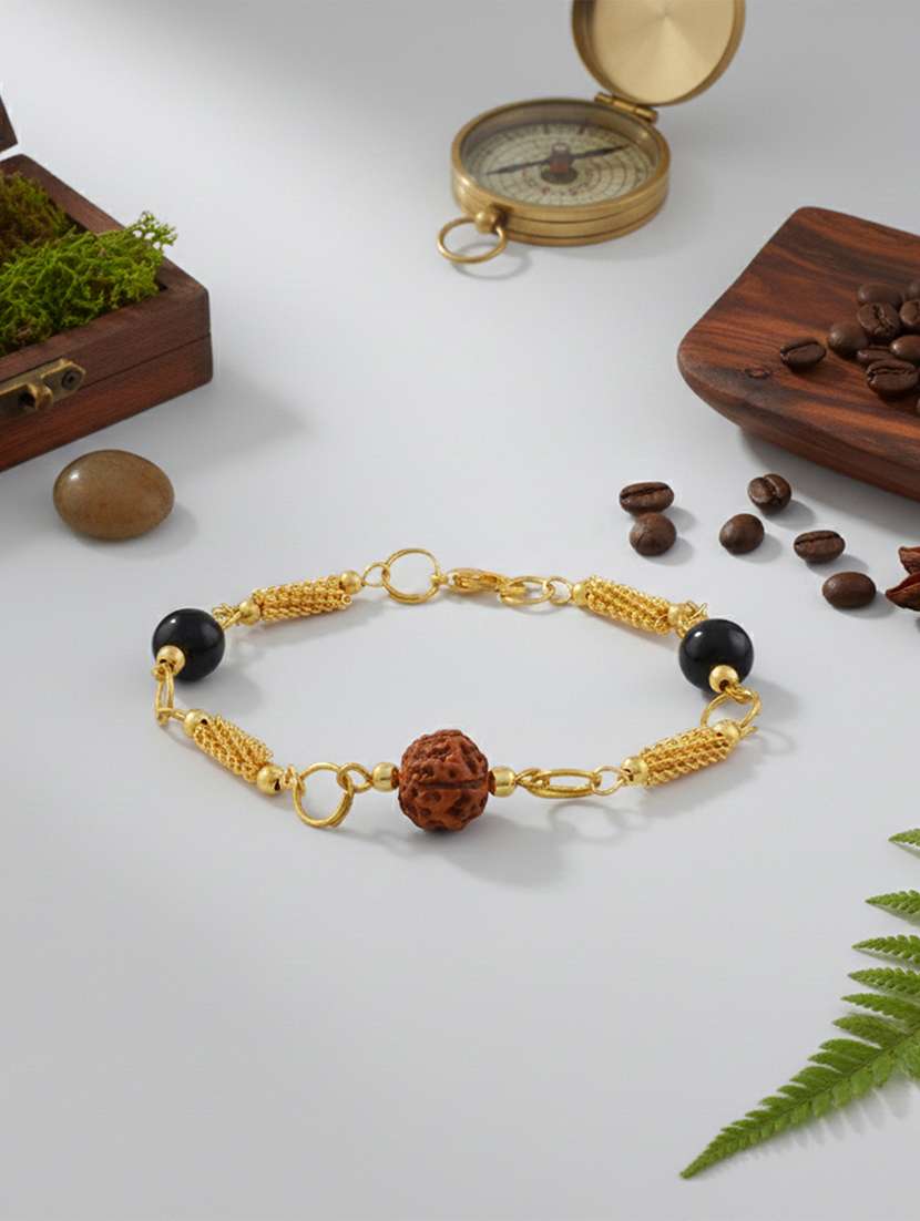 rudraksh black bead bracelet for good luck and evil protection