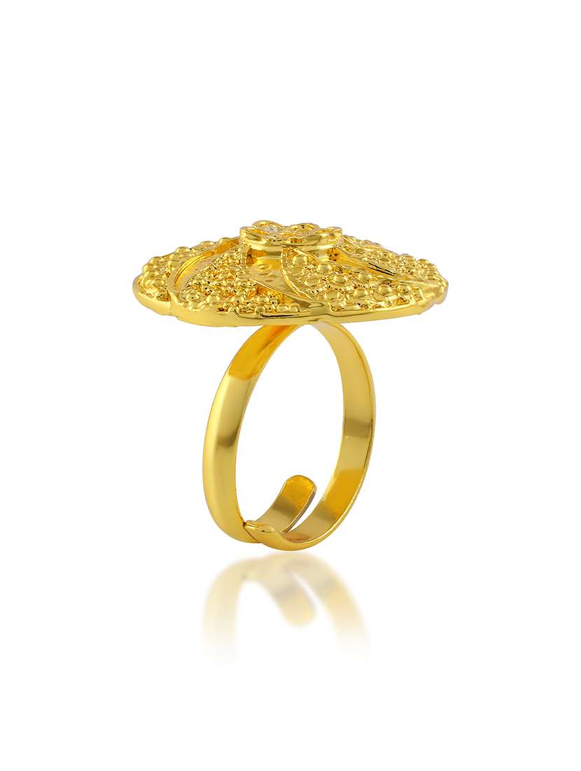 brass micron gold plated women finger ring - 22401010 -  Standard Image - 3