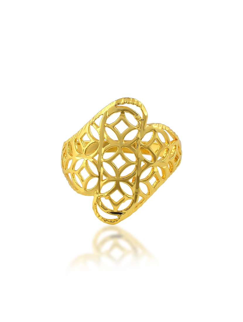 Brass Micron Gold Handmade Finger Ring For Women - 22401011 -  Standard Image - 3