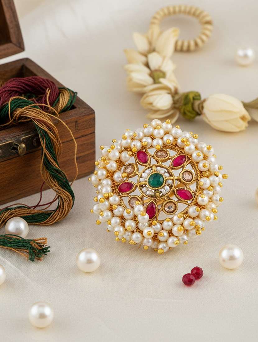 pearl finger ring for women