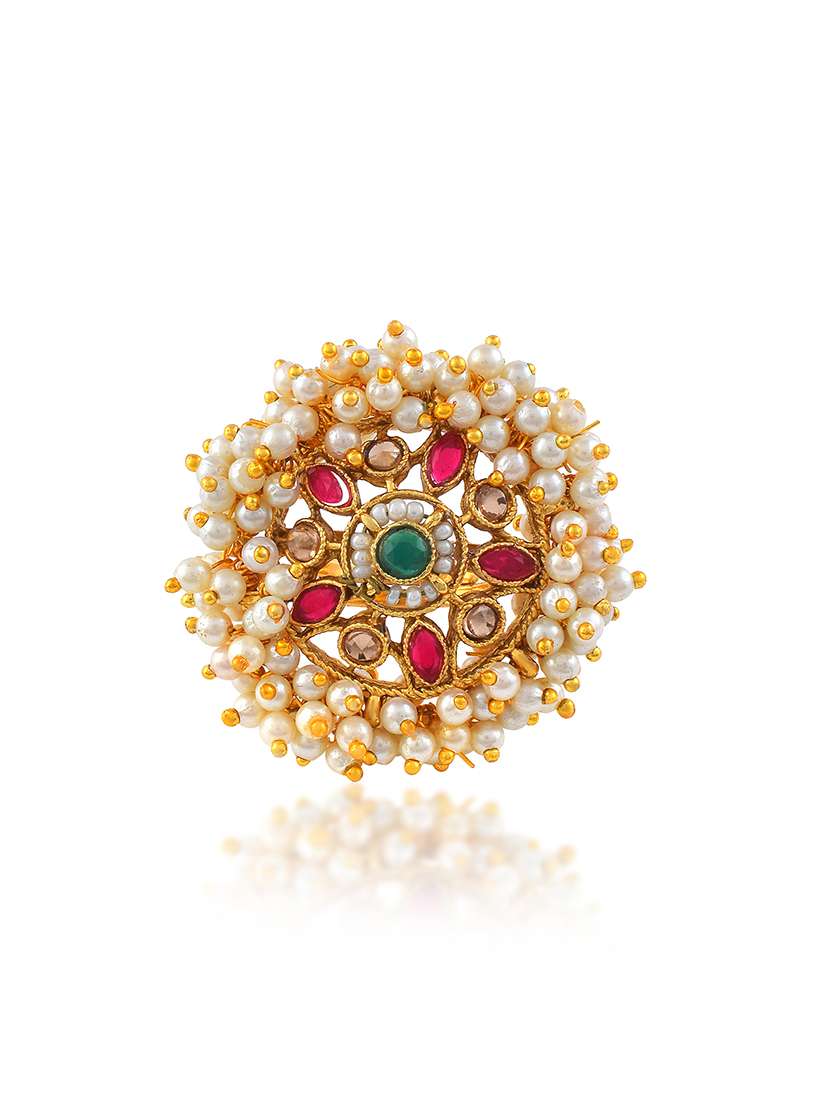 pearl finger ring for women - 22401012 -  Standard Image - 3