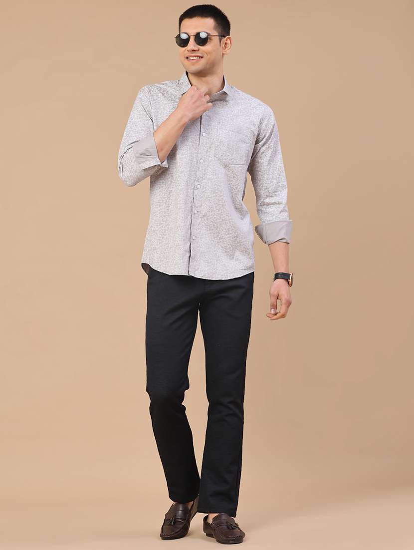 men solid mid rise regular fit trouser - 22401165 -  Standard Image - 5