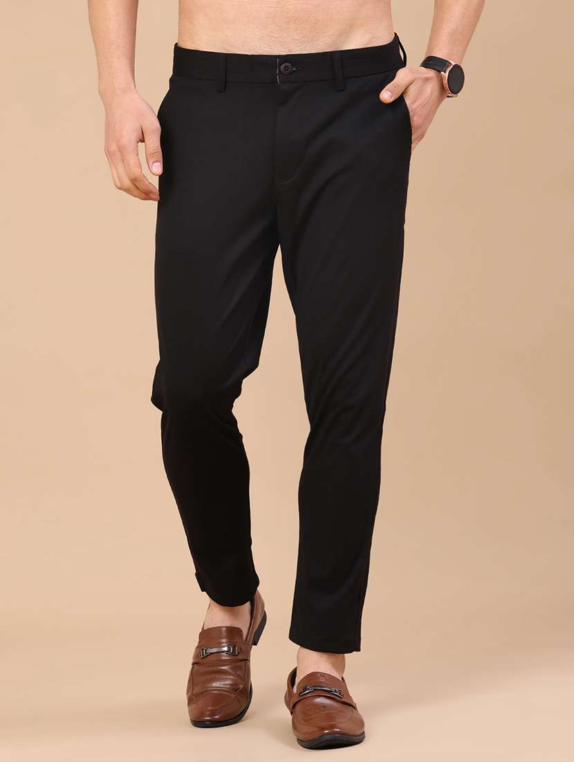 men solid mid rise slim fit chinos
