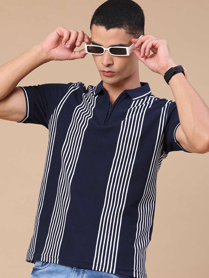 men printed short sleeves polo t-shirt