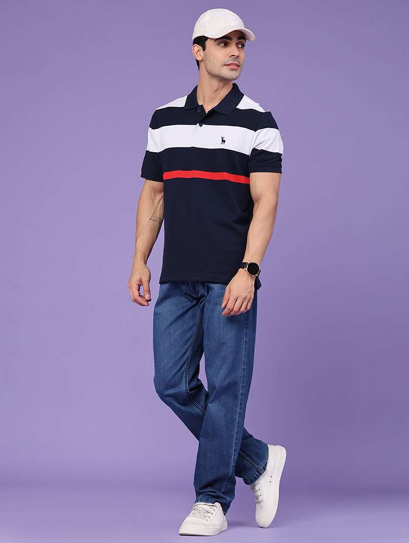 men striped short sleeve regular fit polo t-shirt - 22401192 -  Standard Image - 5