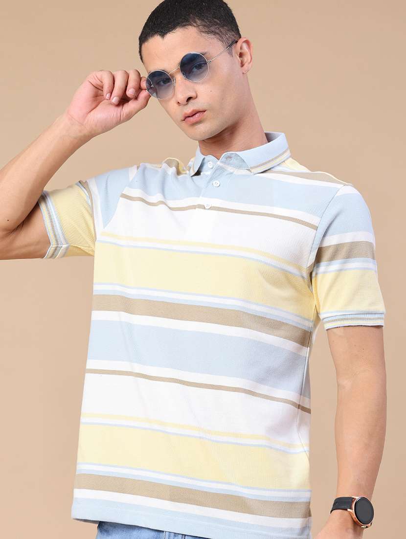 men printed short sleeves polo t-shirt