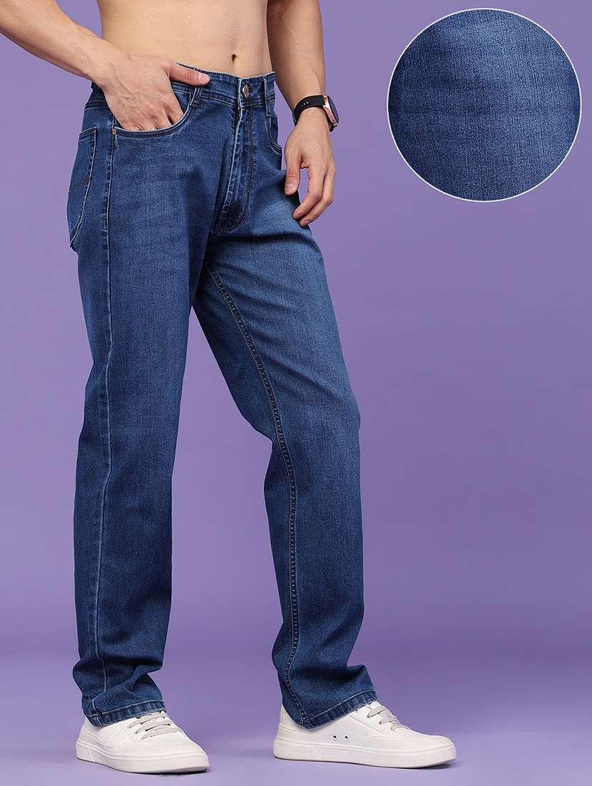 Men Washed Mid Rise Full Length Straight Jeans - 22401201 -  Standard Image - 3