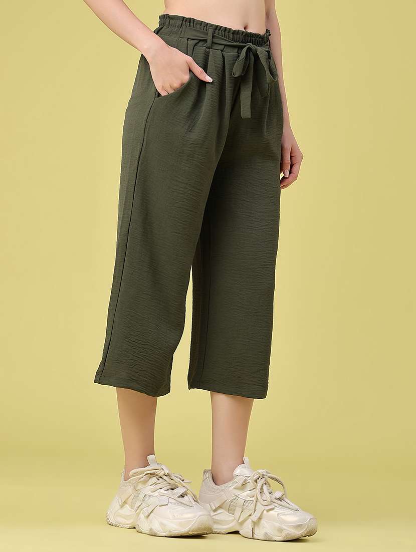 women solid mid rise culottes - 22401233 -  Standard Image - 5
