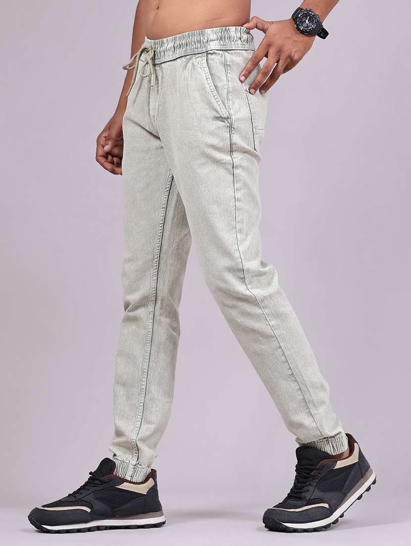 men washed mid rise regular fit jogger - 22401285 -  Standard Image - 3