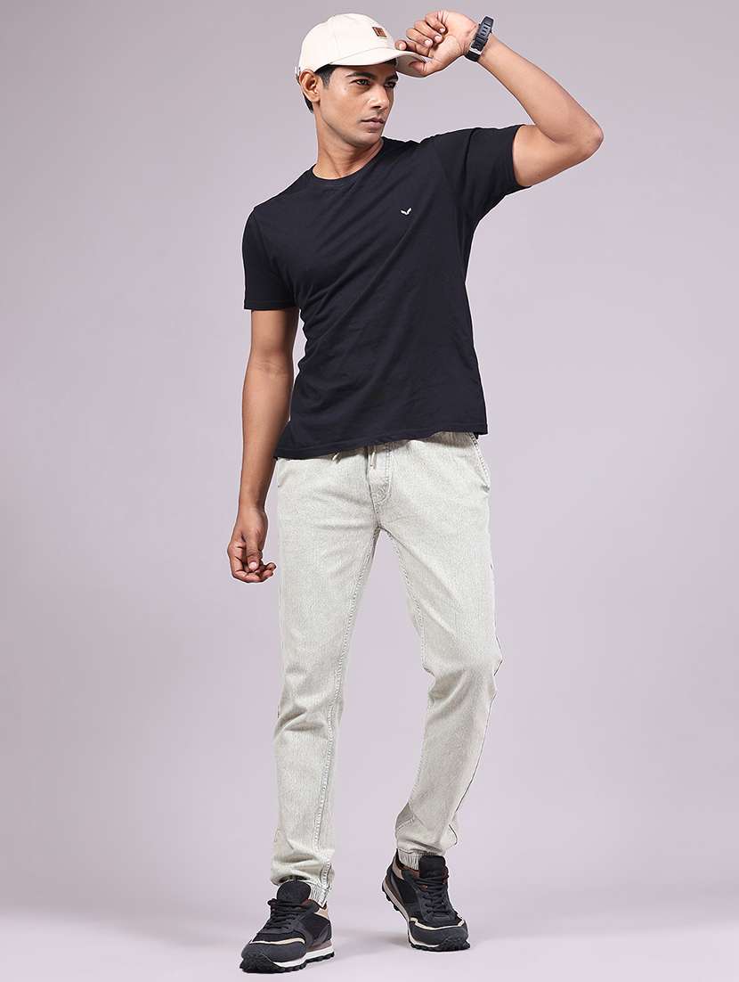 men washed mid rise regular fit jogger - 22401285 -  Standard Image - 5