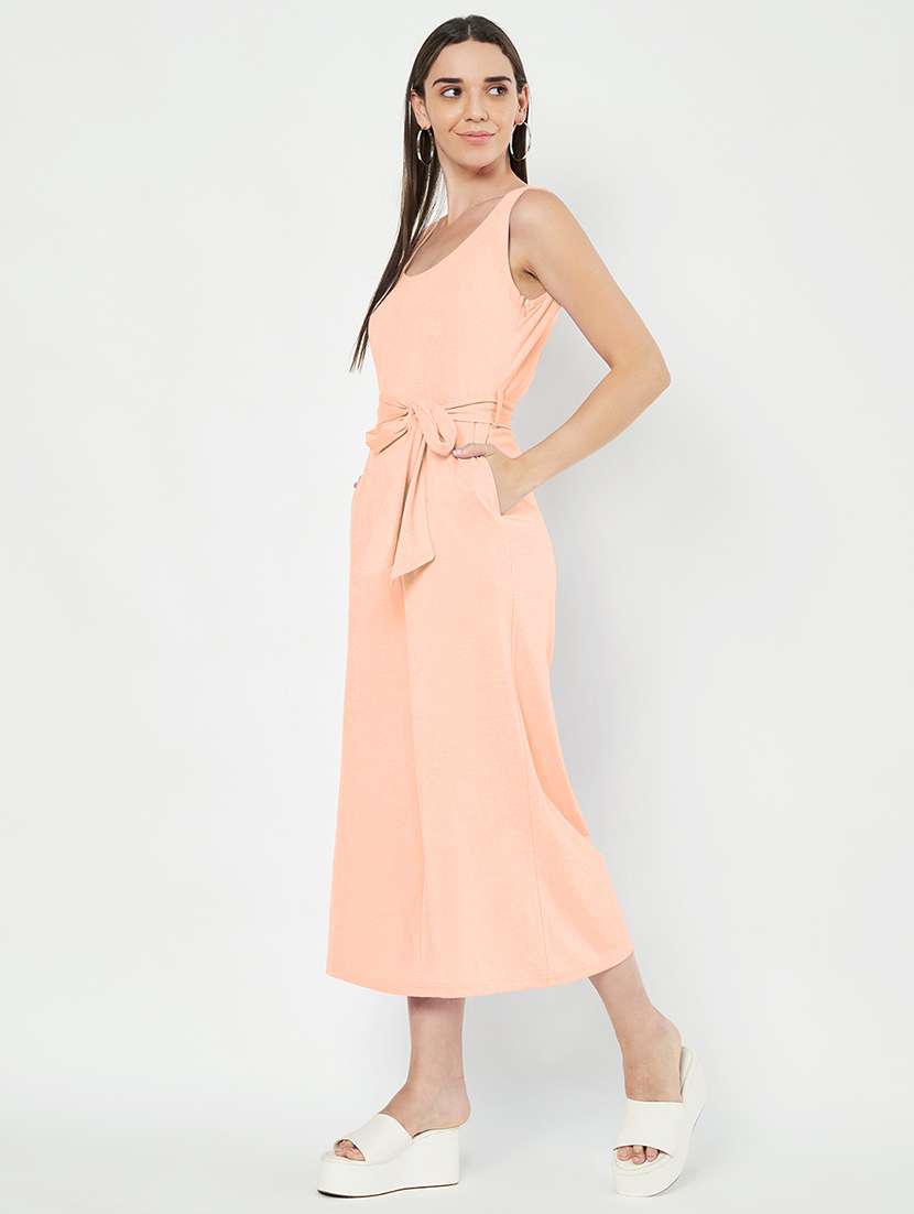 Women Solid Sleeveless Calf Length Jumpsuit - 22401342 -  Standard Image - 3