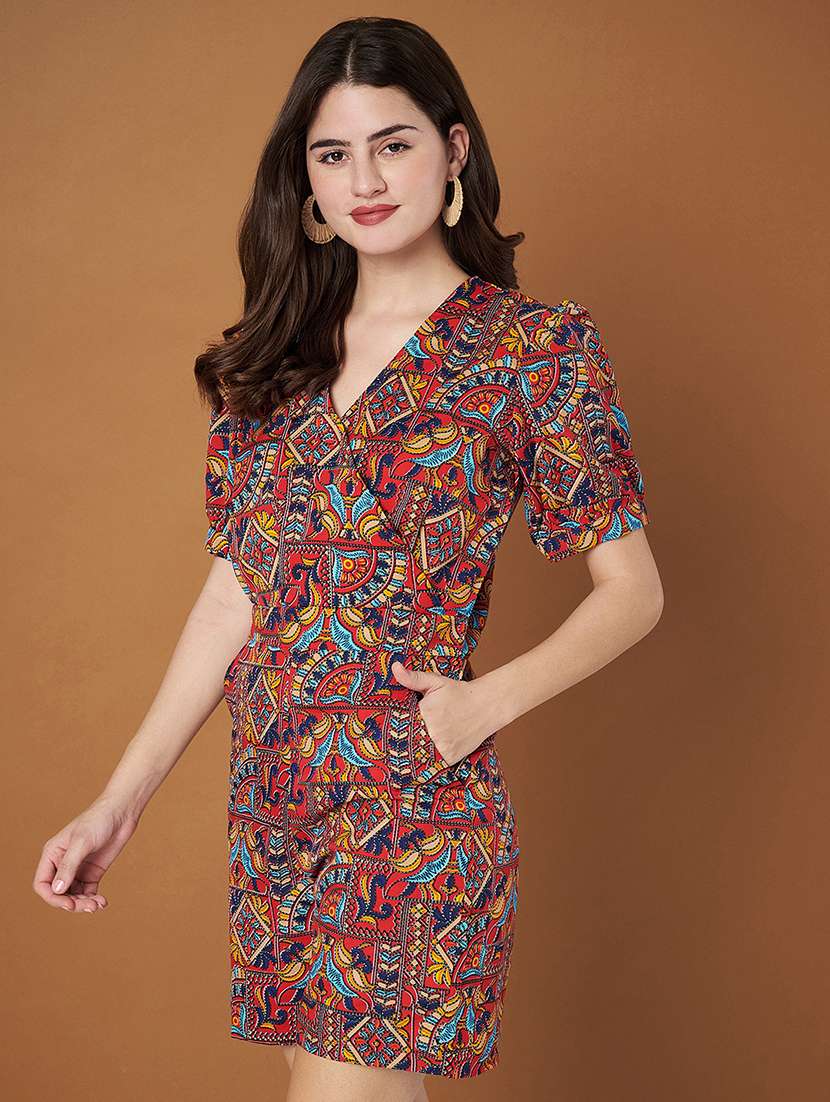 Women Printed Short Sleeves Romper - 22401365 -  Standard Image - 3