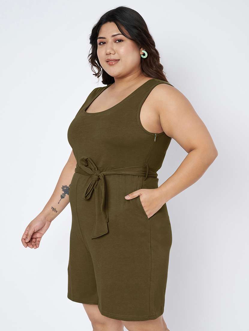 women solid sleeveless romper - 22401368 -  Standard Image - 3