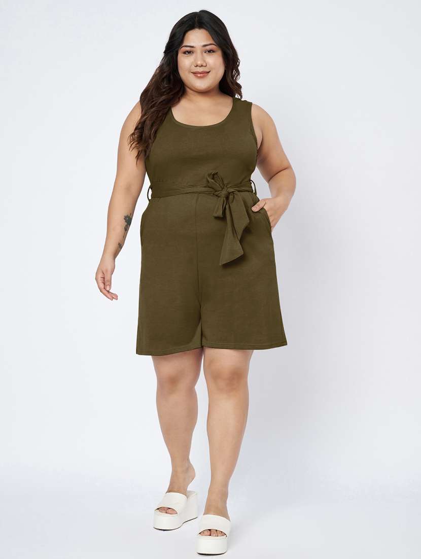 women solid sleeveless romper - 22401368 -  Standard Image - 5