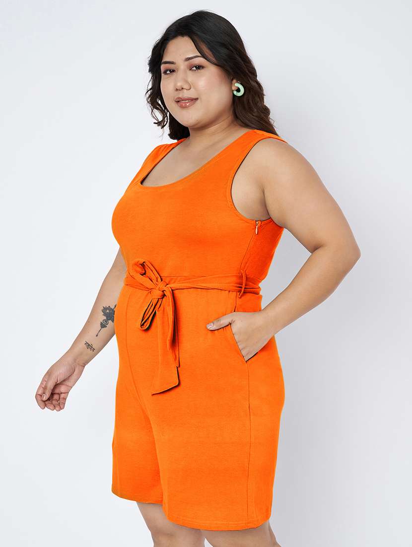 Women Solid Sleeveless Romper - 22401370 -  Standard Image - 3