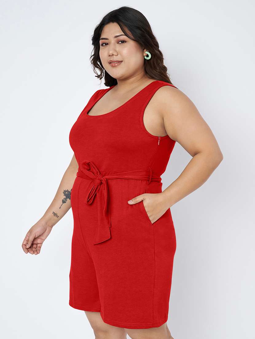 women solid sleeveless romper - 22401371 -  Standard Image - 3