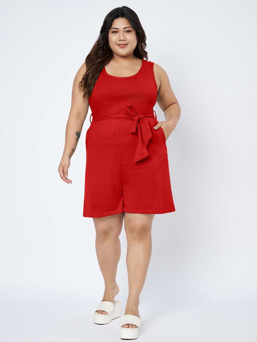 women solid sleeveless romper - 22401371 -  Standard Image - 5