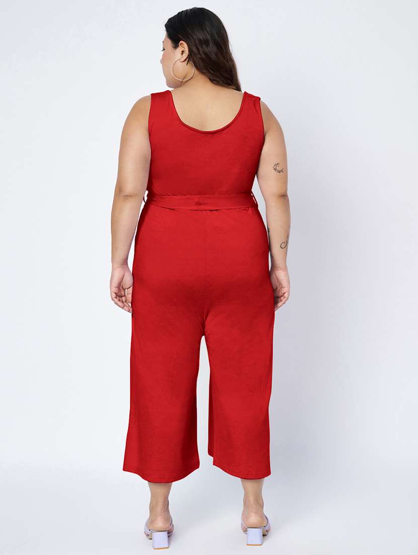 Women Solid Sleeveless Calf Length Jumpsuit - 22401385 -  Standard Image - 5