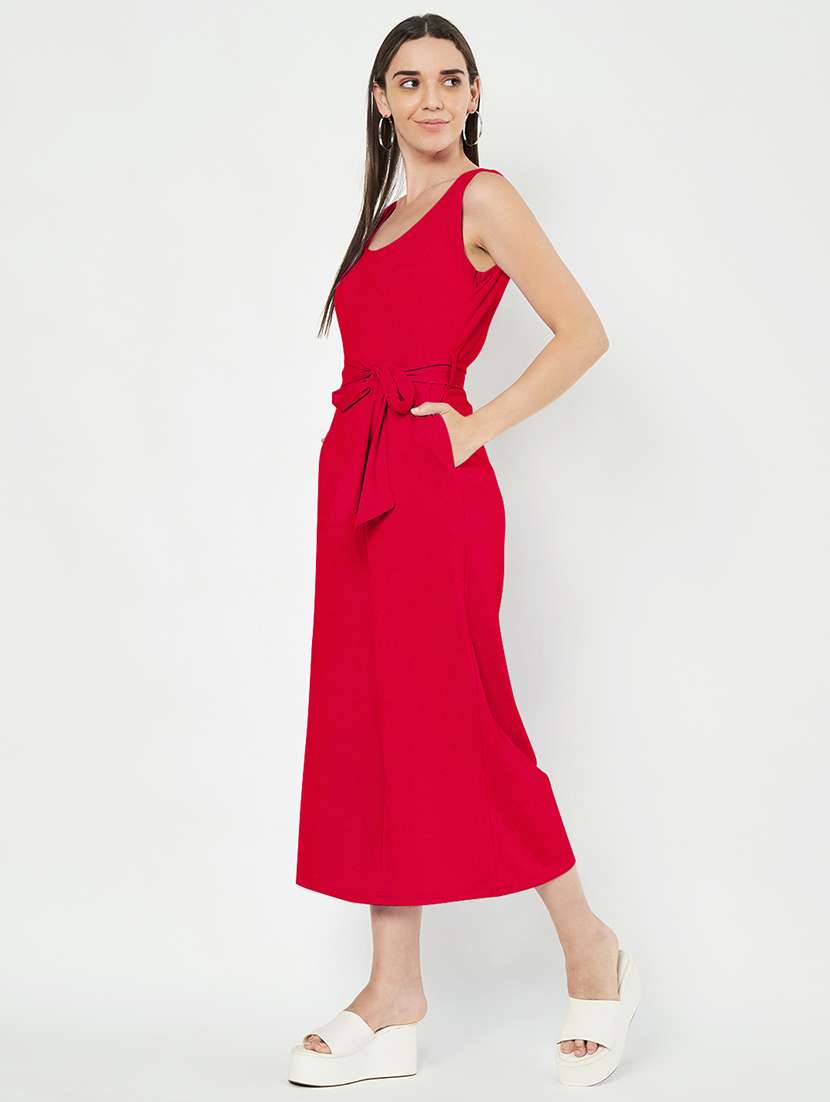 Women Solid Sleeveless Calf Length Jumpsuit - 22401443 -  Standard Image - 3