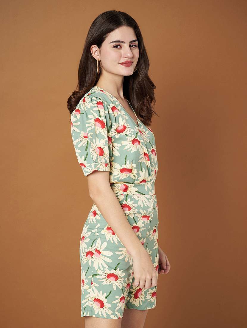 Women Printed Short Sleeves Romper - 22401444 -  Standard Image - 3