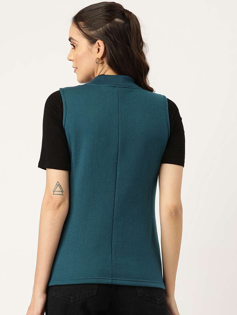 Women Solid Sleeveless Jacket - 22401456 -  Standard Image - 3