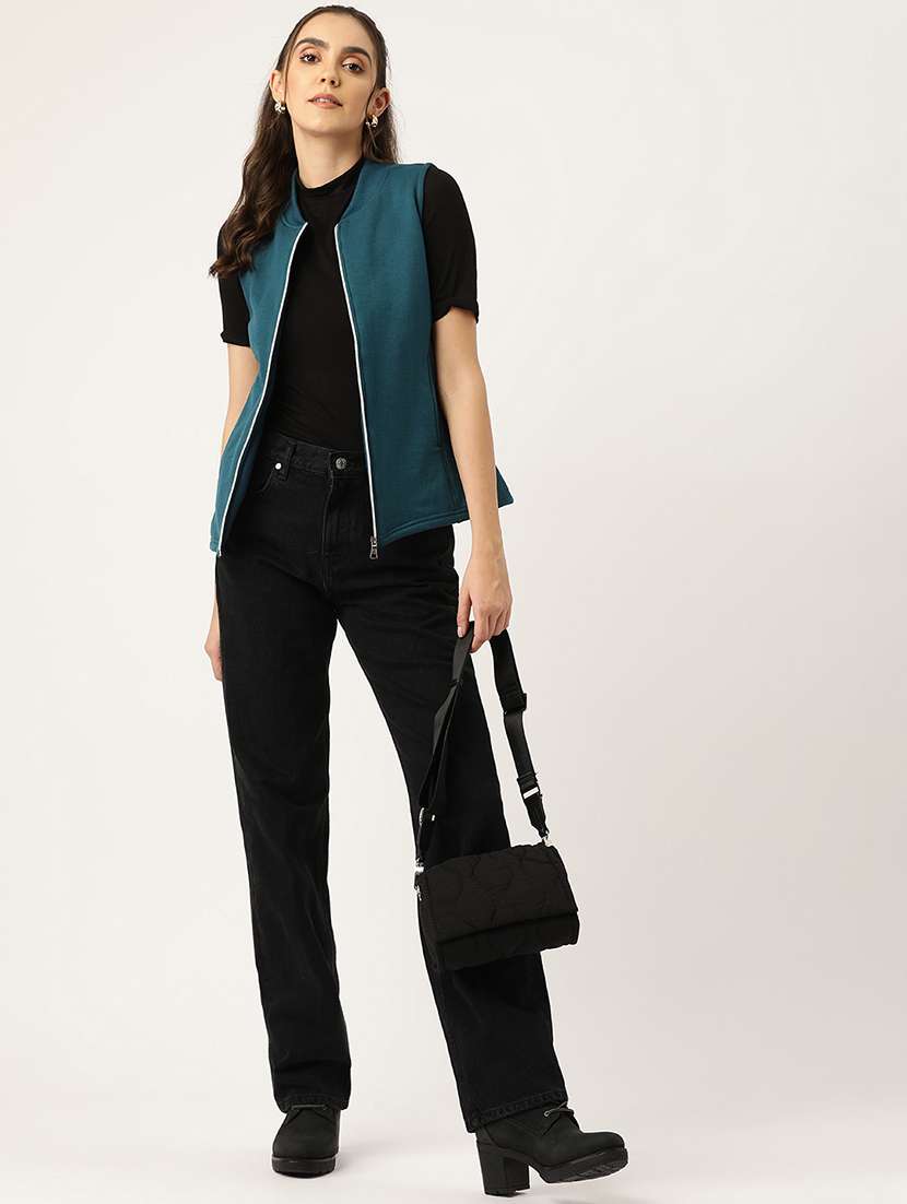 Women Solid Sleeveless Jacket - 22401456 -  Standard Image - 5