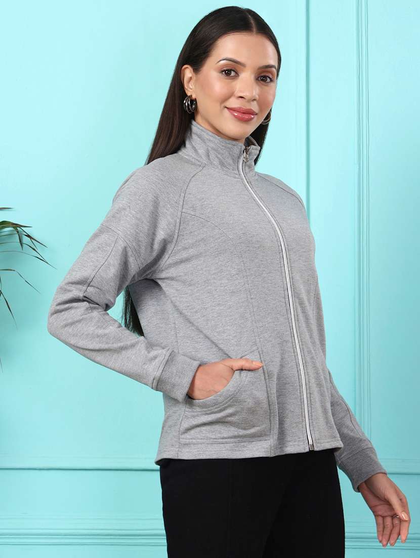Women Solid Long Sleeves Regular Jacket - 22401490 -  Standard Image - 3