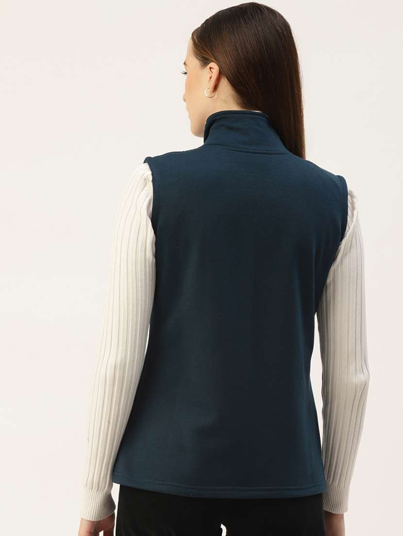 Women Solid Sleeveless Regular Jacket - 22401493 -  Standard Image - 3