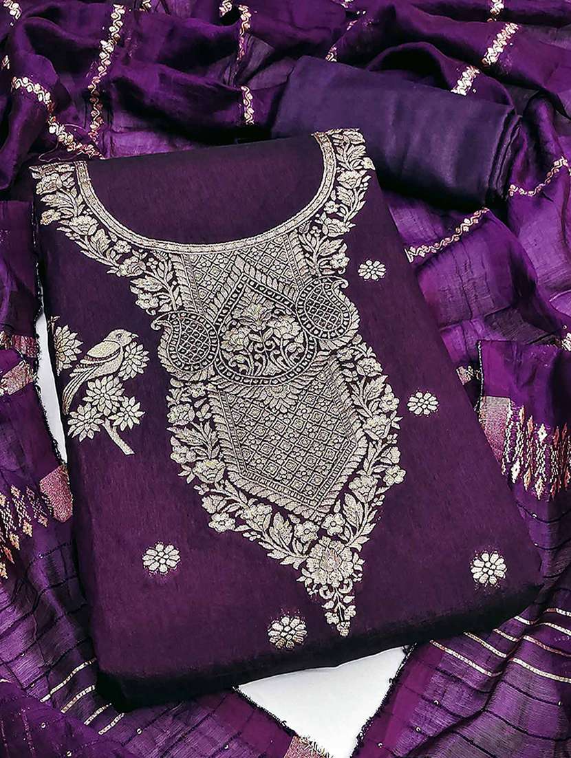 women self design unstitched suit set