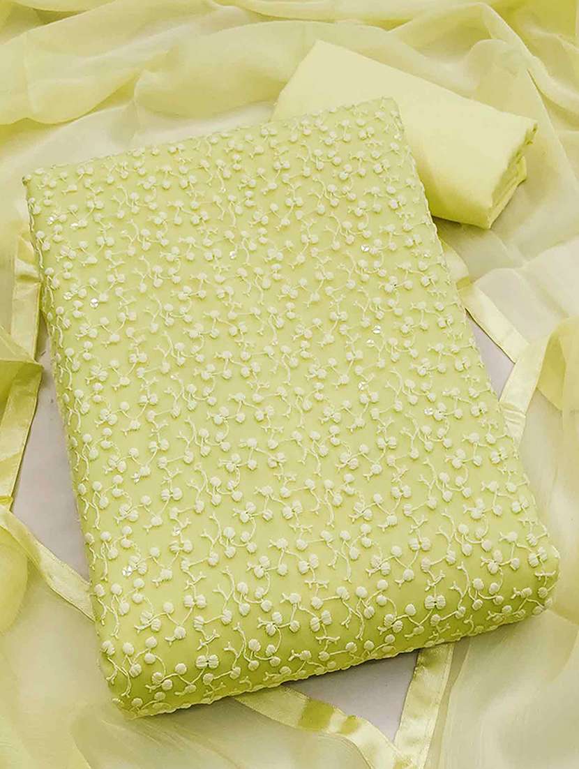 women solid with work unstitched suit set