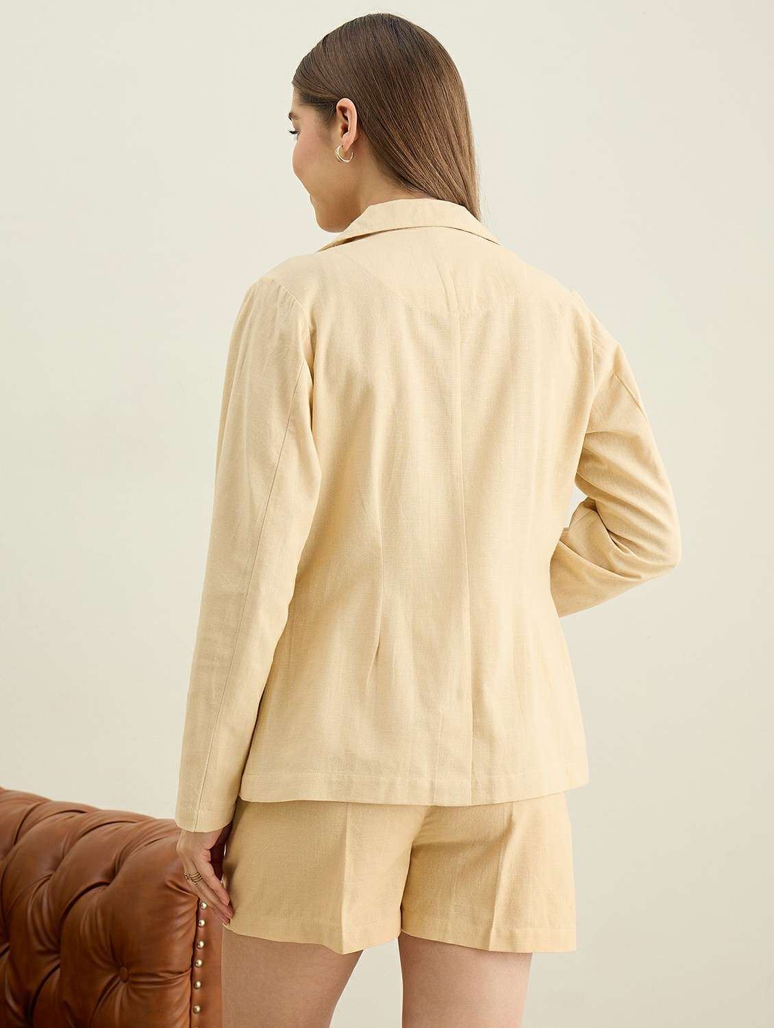 women solid long sleeve single breasted blazer - 22401949 -  Standard Image - 5