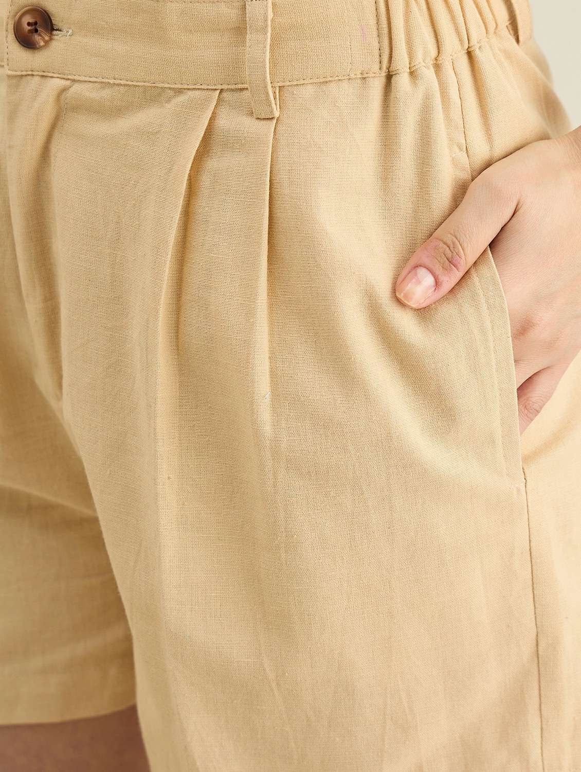 women solid high rise tailored shorts - 22401965 -  Standard Image - 5