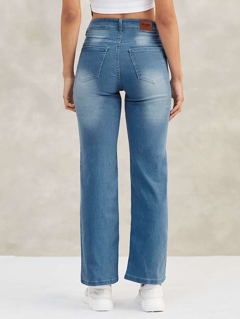 women solid high rise bootcut jeans - 22402021 -  Standard Image - 3