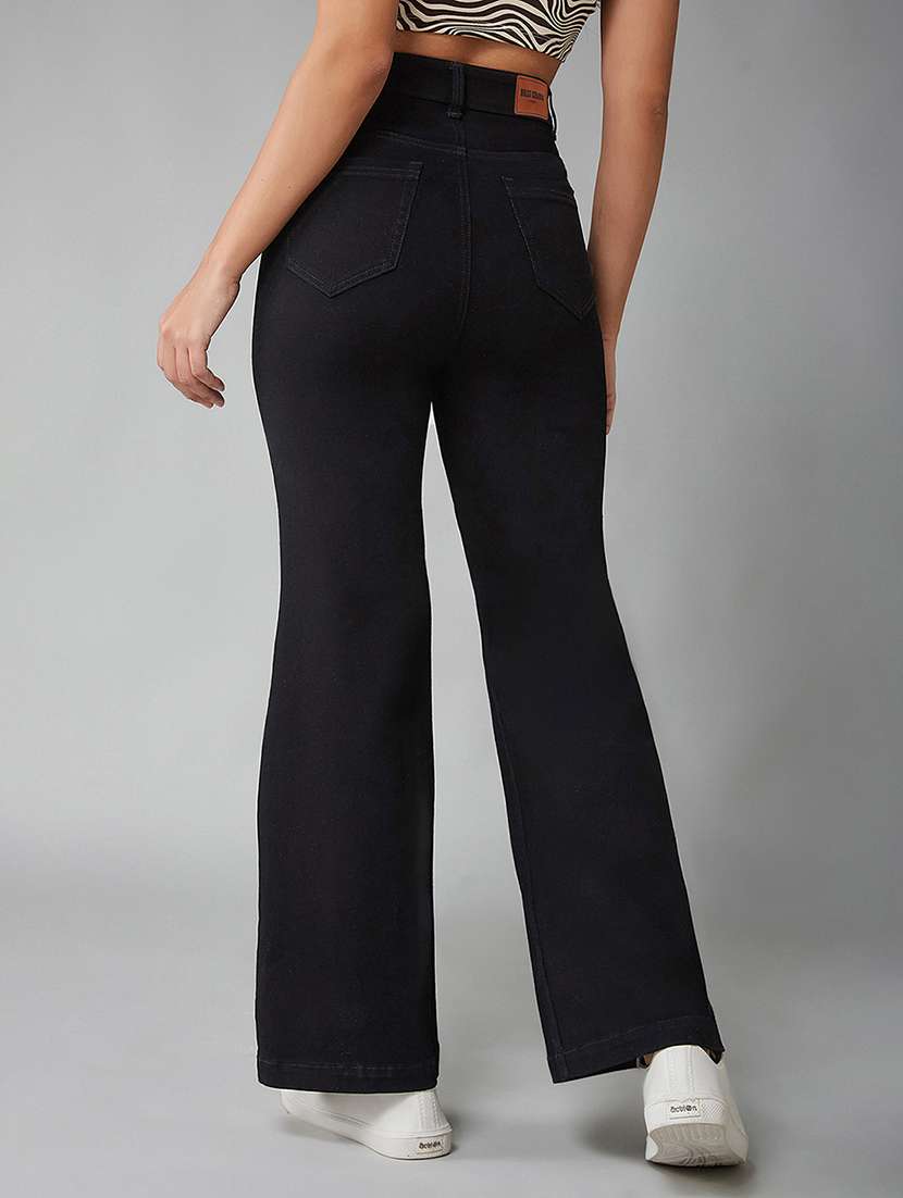 women solid high rise bootcut jeans - 22402047 -  Standard Image - 3