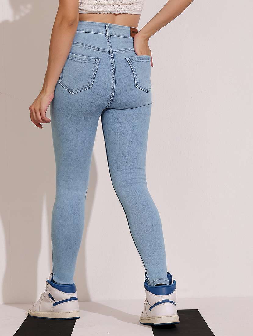 women solid high rise skinny jeans - 22402054 -  Standard Image - 3