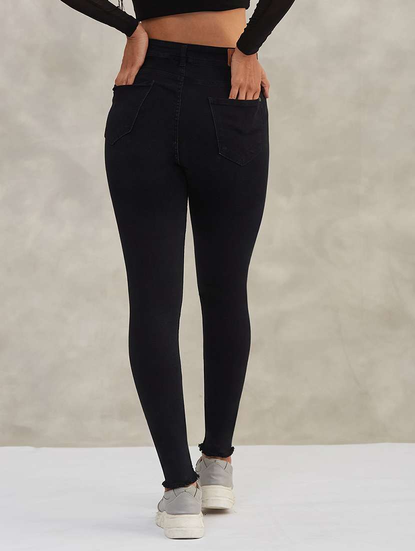 women solid high rise skinny jeans - 22402058 -  Standard Image - 3