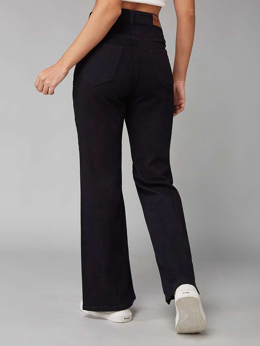 women solid high rise bootcut jeans - 22402068 -  Standard Image - 3