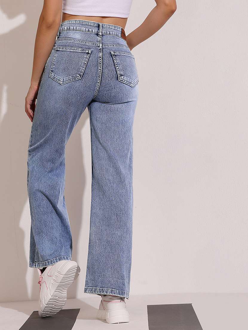 women solid high rise bootcut jeans - 22402071 -  Standard Image - 3