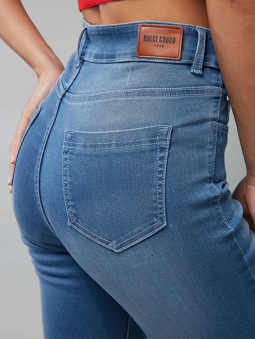 women washed high rise skinny fit jeans - 22402082 -  Standard Image - 3