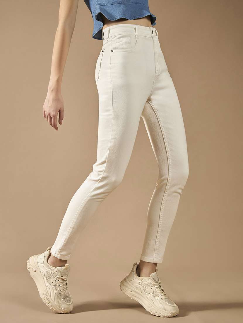 women solid high rise skinny jeans - 22402091 -  Standard Image - 3
