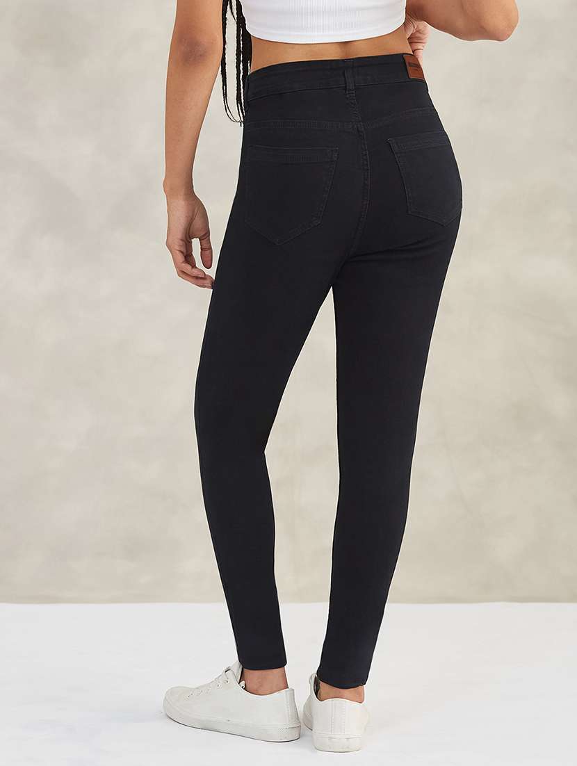 women solid high rise skinny jeans - 22402101 -  Standard Image - 3