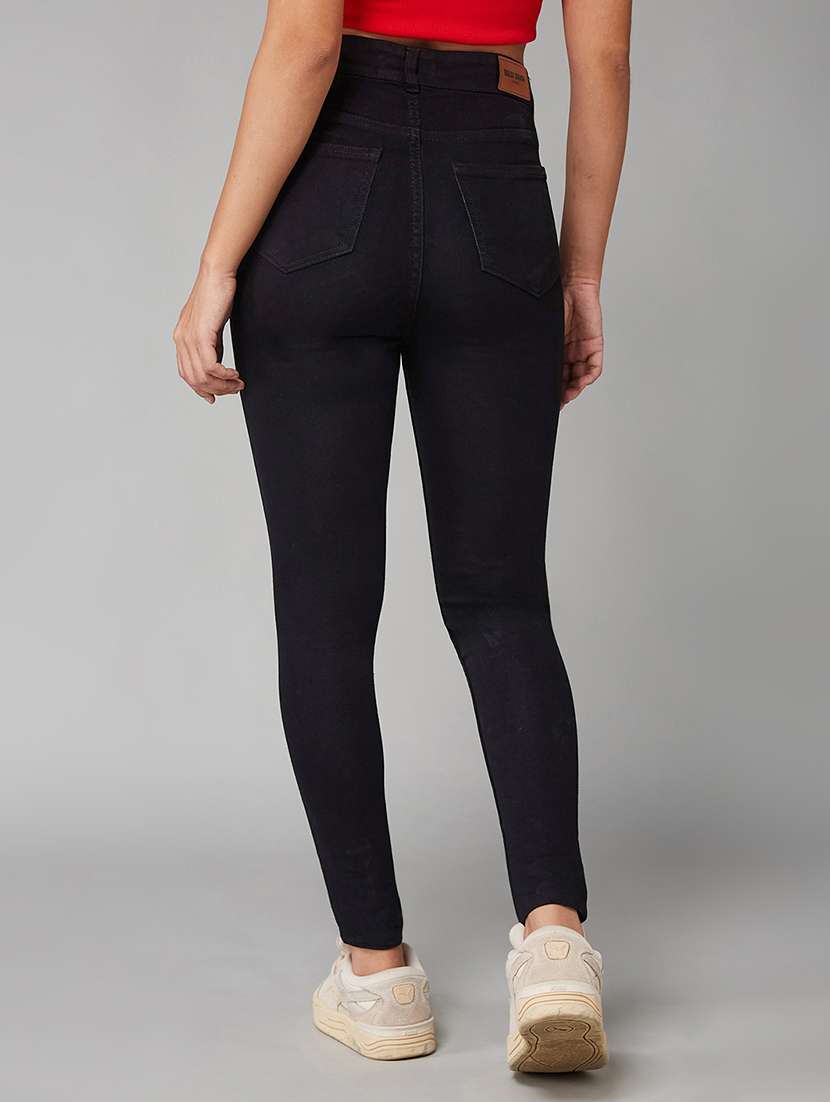 women solid high rise skinny jeans - 22402109 -  Standard Image - 3