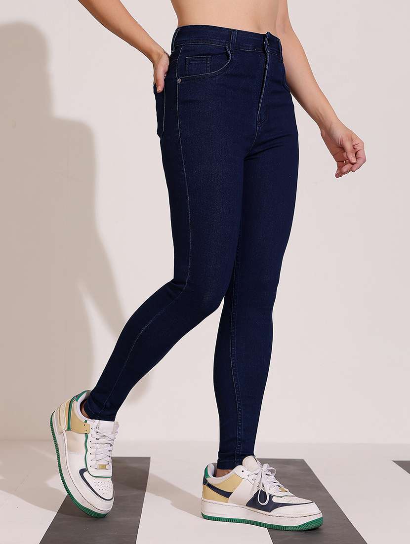 women solid high rise skinny jeans - 22402110 -  Standard Image - 3