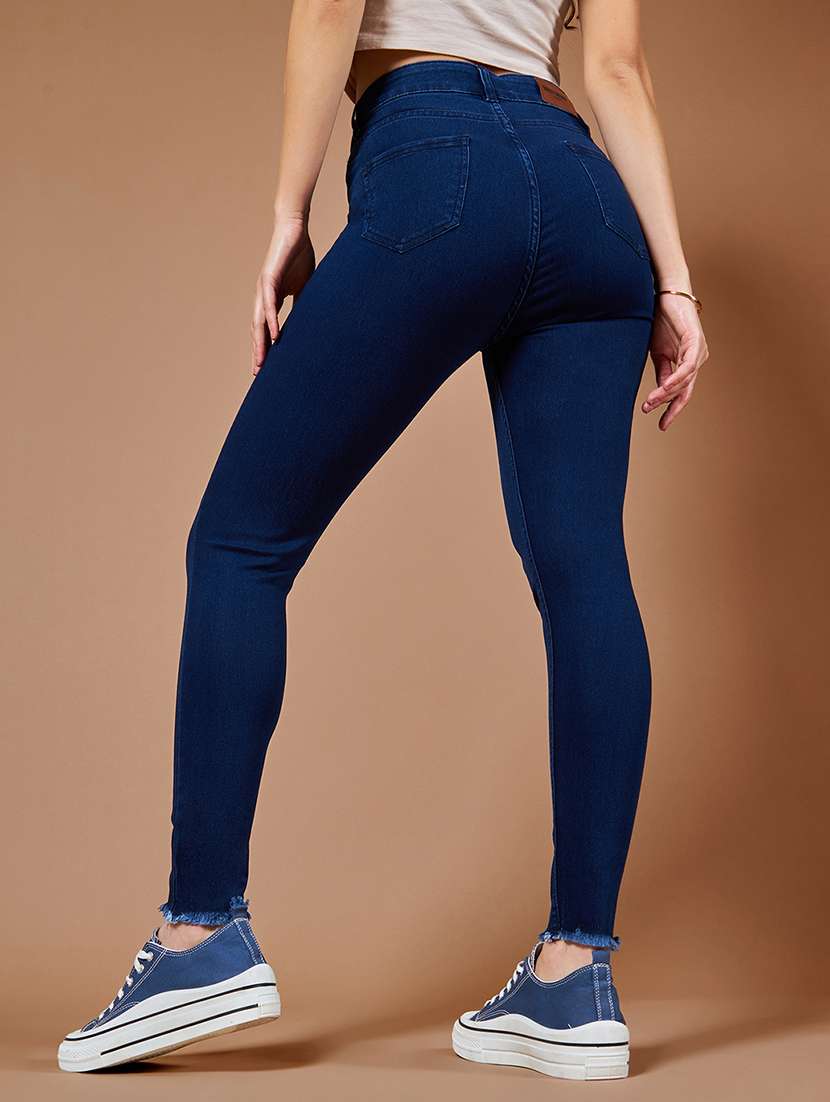 women solid high rise skinny jeans - 22402111 -  Standard Image - 3